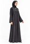 Abaya with Vertical Plant Pattern Edges |   Botanical Border Abaya - 2