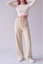 Women's Elastic Waist Wide Leg Knitwear Trousers - 3
