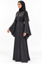 Abaya with Shoulder Embellishments and Pleats |   Beaded Shoulder Pleated Abaya - 3