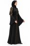 Abaya with Shoulder and Belt Decorations |   Shoulder Motif Belted Abaya - 2