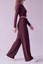Women's Elastic Waist Wide Leg Knitwear Trousers - 5