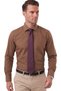 Men's Slim Fit Cotton Satin Brown Shirt – Easy Iron, Plus Size Options Available 2209615