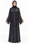 Abaya with Lace Sleeves |   Lace Cuff Long Abaya