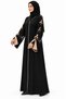 Abaya with Floral Embellishments and Open Sleeves |   Botanical Split Cuff Abaya - 3