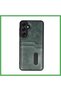 Samsung Galaxy A26 Compatible Case Sara Leather Case with Business Card Holder - Dark Green Bezoss
