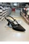 Serrace Material Embellished -Heeled Elegant Shoes with Rhinestones - 3