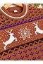 Baby Boy & Child Red Deer and Snowflake Patterned Crew Neck Stretchy Knit Sweater - 6