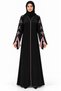 Abaya with Floral Embellishments and Open Sleeves |   Botanical Split Cuff Abaya
