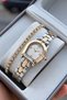Original Women's Watch - 3 Atm Water Resistant - Gold Silver Color Steel Band - Japanese Movement - 2 Year Warranty - Gift Wristwatch with Stylish Box Hmby2085C5 - 2