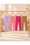 Girls' 4-Pack Ribbed Leggings, Ages 1-9. - 4