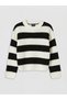 Rmz Gi̇yi̇m Farkiyla Zero Roba Collar Striped Girls' Knitwear Sweater