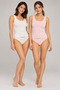 Women's 2-Piece 100% Cotton Patterned Wide-Strap Lace Tank Top and Panty Set.