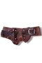 Nolwenn Wrinkled Leather and Fur-Detailed Antique Buckle Asymmetrical Belt - Standard Size. - 5