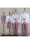 Christmas Family Matching Pajamas Set, Cute Red Nose Reindeer Print Top & Red Black Plaid Pants, Xmas Holiday Loungewear, Ideal for Family Christmas Photo, Christmas Decor Home Sleepwear (Baby) - 5