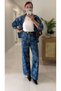 Cs Fodes Blue Floral Patterned Jacket and Trousers Set - 4