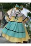 Girl's Lemon Yellow and Green Plaid Detailed Retro Style Birthday Dress + Buckle - 4