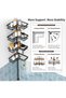 Corner Shower Caddy Tension Pole, 4-Tier No Drill Bathroom Corner Shelf, Rustproof Metal Adjustable - 3