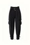Paça Detail Black Cargo Pants