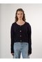 Women's Wide Crew Neck Four Button Jazz Fabric Long Sleeve Cardigan Cty-Abr-7668 - 3