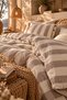 100% Cotton 2 Layer Muslin Double Duvet Cover Set |   Breathable Soft Textured Natural Fabric - 4