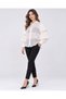 Chiffon Blouse with Flounce Sleeve Detail - 2