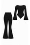 Beige Hijab-Friendly Elegant Pantalon Knitwear Set - 5