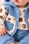 Baby Boy Set Hooded Teddy Bear Patterned 3-Piece Set - 5
