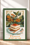 Tiramisu Pick Me up Written Dessert Plate Framed Painting Italy Poster Wall Decor Itp058 - 3