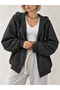 Women's 2-Pack Loose Sleeve Oversize Hooded Full Zipper Pocket Casual Cotton Cardigan - 2