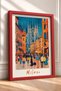 Milano Cathedral Street with Stretched Lamp Post Framed Painting Italy Poster Wall Decor Itp050 - 2