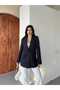 Kruvaze Stylish Women's Blazer Jacket with Collar Buttons - 4