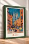 Milano Cathedral Street with Stretched Lamp Post Framed Painting Italy Poster Wall Decor Itp050 - 2