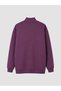 Purple Printed Women's Thick Sweatshirt Tunic - 8