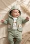Lumi Bear Quilted Hooded Cardigan, Bodysuit and Jogger 3-Piece Baby Set - Premium Cotton Baby Combination - 2