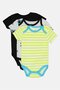 Toddlers Boy 3 Pieces Allover Print Bodysuits, Multicolor - 2