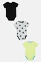 Toddlers Boy 3 Pieces Allover Print Bodysuits, Multicolor - 4