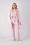 Maternity Pajamas and Dressing Gown Set 3-Piece Set Lace V-Neck Buttoned Breastfeeding Combed Cotton