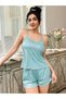 Custom-Made, Casual, Lightweight Loungewear Women's Pajama Set with Shorts - 2