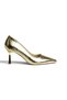 Z820405009 Gold Patent Leather High-Heeled Women's Shoes - 4