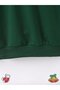 Children's New Year's Printed Green 3-Strand Crew Neck Sweatshirt - 4