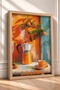 Buongiorno Written Moka Coffee Pot and Cup Framed Painting Italy Poster Wall Decor Itp060 - 2