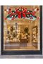 Garland Pine Branch and Red Bow Pattern Christmas Glass Sticker - 2