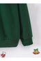 Children's New Year's Printed Green 3-Strand Crew Neck Sweatshirt - 6