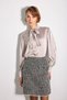 Halter Neck Silky Satin Shirt - Stone