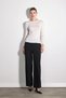 Boat Neck Modal Knitted Blouse - Ecru - 3