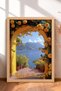 Rose of Amalfi and Yellow Rose Arch Framed Painting Italy Poster Living Room Kitchen Wall Decor Itp072