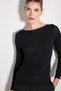 Boat Neck Modal Knitted Blouse - Black - 4
