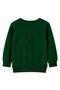 Children's New Year's Printed Green 3-Strand Crew Neck Sweatshirt - 6