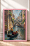 Venice, Gondola and Bridge Framed Painting on Canvas, Italy Poster, Wall Decor, Itp088. - 3