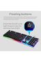 لوحة مفاتيح ألعاب RGB، حجم كامل، إضاءة خلفية LED قوس قزح، سلكية USB، G-3 (أسود) - 4